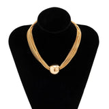 Chunky Chain Necklace for Women Punk Big Ball Pendant Choker Grunge Jewelry