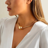 Chunky Chain Necklace for Women Punk Big Ball Pendant Choker Grunge Jewelry