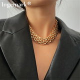 Chunky Chain Choker Necklace Collar Steampunk Punk Thick Iron Necklace