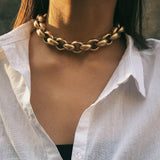 Exag. Vintage Ancient Choker Necklace Pendant Women Statement Chain Necklace