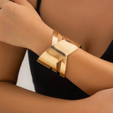 Wide Hollow Cross Metal Cuff Bracelet for Women