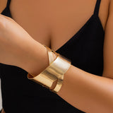Wide Hollow Cross Metal Cuff Bracelet for Women