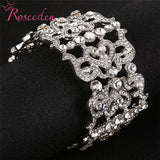 Exaggerated Wide Women Bangle African Rhinestone Bridal Bracelets