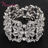 Exaggerated Wide Women Bangle African Rhinestone Bridal Bracelets