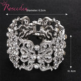 Exaggerated Wide Women Bangle African Rhinestone Bridal Bracelets