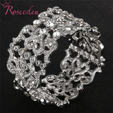 Exaggerated Wide Women Bangle African Rhinestone Bridal Bracelets