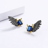 Exaggerated Women's Zircon Wing Earrings Bridal Wedding Jewelry