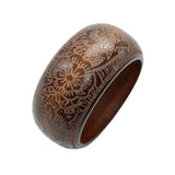 Ethnic Wide Wooden Bracelet Retro Carving Bangle Jewelry