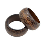 Ethnic Wide Wooden Bracelet Retro Carving Bangle Jewelry