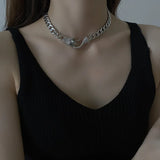 Exaggerated Diamond Snake Head Choker Necklace