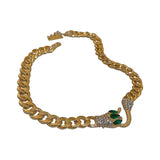 Exaggerated Diamond Snake Head Choker Necklace