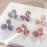 Retro Large Flower Pearl Earrings DIY Jewelry Accessories