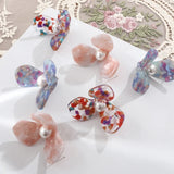 Retro Large Flower Pearl Earrings DIY Jewelry Accessories