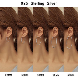 S925 Silver Big Circle Diamond Car Flower Ear Hoop Earrings for Women