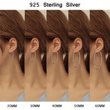 S925 Silver Big Circle Diamond Car Flower Ear Hoop Earrings for Women