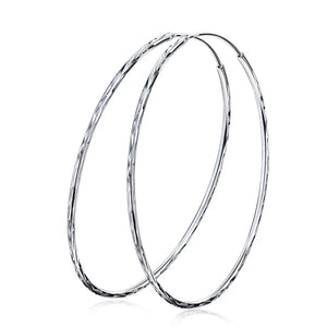 S925 Silver Big Circle Diamond Car Flower Ear Hoop Earrings for Women