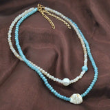 Exaggerated Crystal Necklace Geometric Beaded Pearl Collar