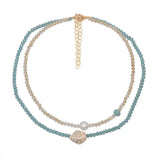 Exaggerated Crystal Necklace Geometric Beaded Pearl Collar
