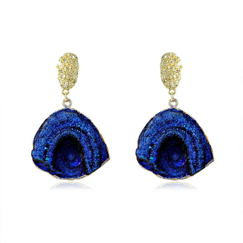 Exaggerated Ocean Waves Irregular Tide Earrings