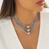 Punk Multi-Layer Chain Necklace Retro Statement Jewelry