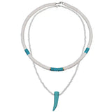 Soft Pottery Round Female Necklace with Pine Stone Pendant