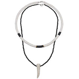 Soft Pottery Round Female Necklace with Pine Stone Pendant