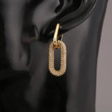 Geometric Micro Pave Tiny Drop Earrings for Women