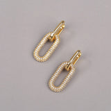 Geometric Micro Pave Tiny Drop Earrings for Women