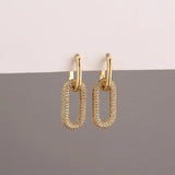 Geometric Micro Pave Tiny Drop Earrings for Women