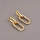 Geometric Micro Pave Tiny Drop Earrings for Women