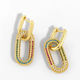 Geometric Micro Pave Tiny Drop Earrings for Women