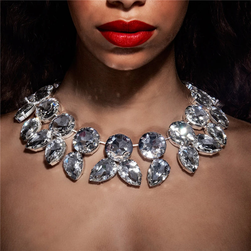 Exaggeration Rhinestone Choker Crystal Necklace
