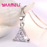 CZ Triangle 925 Silver Jewelry Set Anniversary Gift