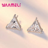CZ Triangle 925 Silver Jewelry Set Anniversary Gift