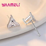 CZ Triangle 925 Silver Jewelry Set Anniversary Gift