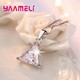 CZ Triangle 925 Silver Jewelry Set Anniversary Gift