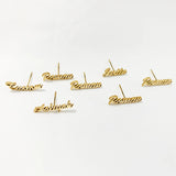 Personalized Name Stud Earrings 316L Stainless Steel Jewelry