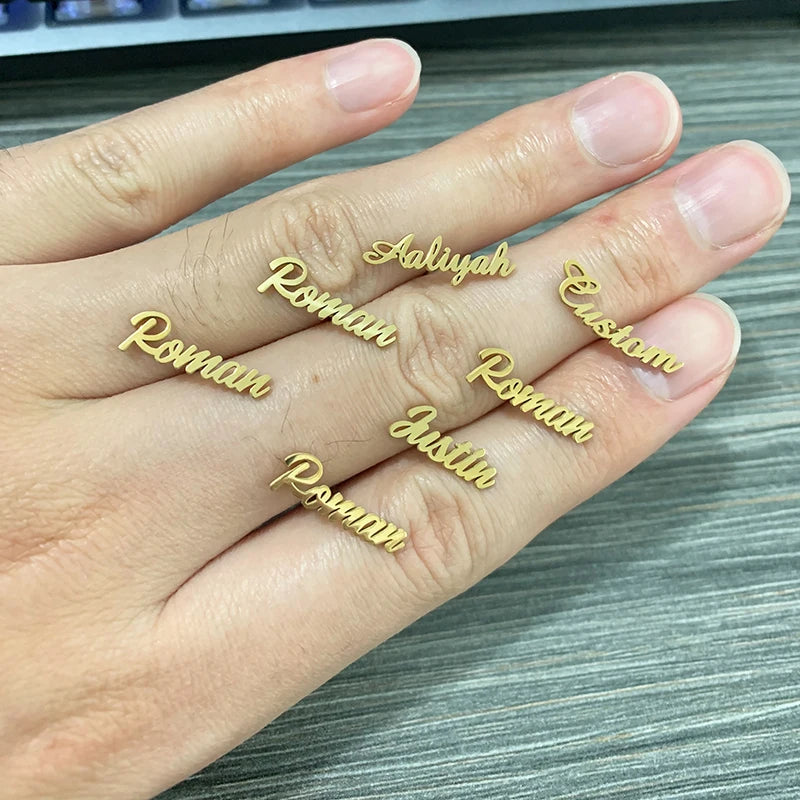 Personalized Name Stud Earrings 316L Stainless Steel Jewelry