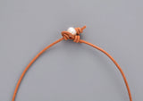 Freshwater Pearls Natural Leather Choker Necklace Wedding Gift