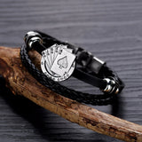 Christ Cross Leather Bracelet with Safety Clasp