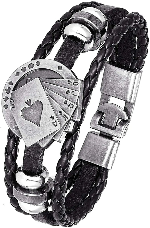 Christ Cross Leather Bracelet with Safety Clasp