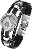 Christ Cross Leather Bracelet with Safety Clasp