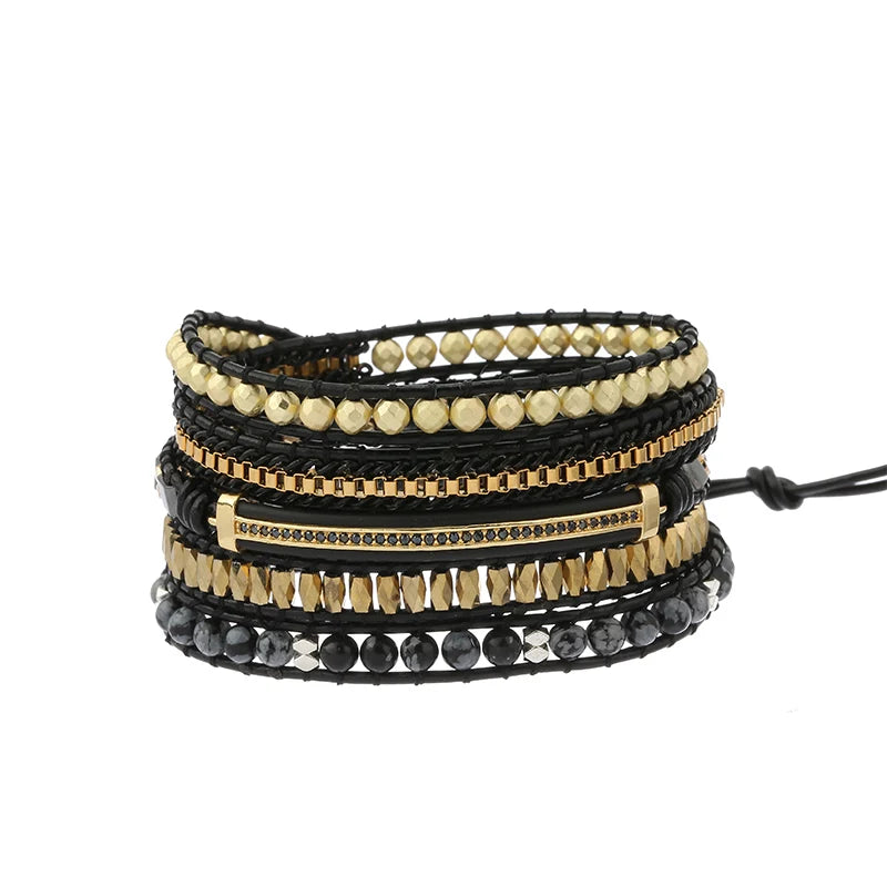 Natural Stone Charm Bracelets for Women with Copper Accessories