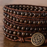 Boho Bronzite Stone Wrap Bracelet with Gemstones