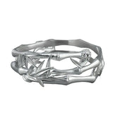 Chinese Retro Ladies Silver Inlaid Bamboo Bracelet