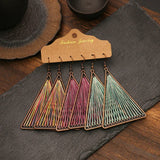 3 Pairs Vintage Drop Earrings Set Ethnic Boho Dangle Tassel Flower Jewelry