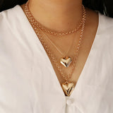 Heart Love Choker Necklace Women Statement Party Jewelry Punk Metal Pendant