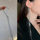 Geometric Crystal Rhinestone Clip Earrings for Women