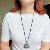 Exotic Elephant Pendant Long Necklace Thai Tibetan Silver Sweater Chain