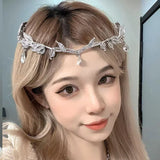 Exotic Tassel Headwear Fairy Rhinestone Eyebrows Drop Headband Bridal Wedding